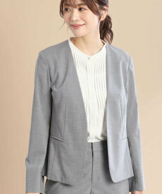 【SALE／50%OFF】Reflect 【洗える/セットアップ可】ノーカラージャケット リフレクト ジャケット・アウター ノーカラージャケット ピンク ネイビー グレー【送料無料】