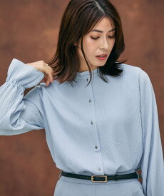 GLOBAL WORK Wフロントベルスリーブブラウス/WEB限定/580999 グローバルワーク トップス シャツ・ブラウス ブルー ホワイト ブラック【送料無料】