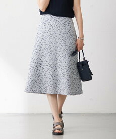 【SALE／30%OFF】J.PRESS LADIES L 【洗える】 スパンローンフラワー フレアー スカート ジェイプレス スカート ロング・マキシスカート ネイビー ブルー【送料無料】