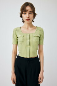 【SALE／50%OFF】MOUSSY FRONT BUTTON KNIT トップス マウジー トップス ニット ホワイト グリーン ブラウン