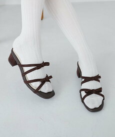 【SALE／40%OFF】MAJESTIC LEGON ◇ダブルリボンサンダル マジェスティックレゴン シューズ・靴 サンダル ブラック ピンク レッド ホワイト シルバー ブラウン ワインレッド