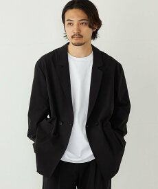 【SALE／50%OFF】SHIPS Colors SHIPS Colors:＜洗濯機可能＞ナイロン ストレッチ ダブル ジャケット(セットアップ可能) シップス ジャケット・アウター テーラードジャケット・ブレザー ブラック【送料無料】