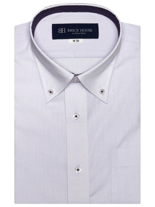 Brick House By Tokyo Shirts M 形態安定 ノーアイロン 半袖ワイシャツ ボタンダウン パープル 斜めストライプ織柄 Rakuten Fashion 楽天ファッション 旧楽天ブランドアベニュー 1763