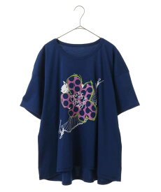 【SALE／50%OFF】HIROKO BIS GRANDE 【洗える】バレリーナキャット刺繍デザインカットソー ヒロコ ビス グランデ トップス カットソー・Tシャツ グレー ブルー ホワイト【送料無料】