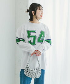 【SALE／30%OFF】URBAN RESEARCH ITEMS Champion LONG-SLEEVE FOOTBALL T-SHIRTS アーバンリサーチアイテムズ トップス カットソー・Tシャツ ホワイト ブラウン グレー【送料無料】