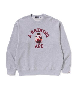 A BATHING APE MAP CAMO COLLEGE RELAX FIT CREWNECK SWEATSHIRT A xCVO GCv gbvX XEFbgEg[i[ O[ J[LO[ ubNyz