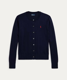 POLO RALPH LAUREN コットン クルーネック カーディガン ラルフローレン トップス カーディガン ブルー【送料無料】