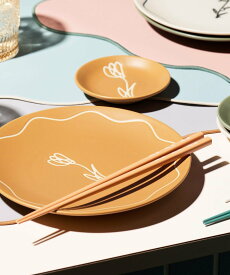 【SALE／20%OFF】LAKOLE FLOWERプリント四角箸 ラコレ 食器・調理器具・キッチン用品 カトラリー オレンジ グリーン