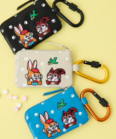 ear PAPILLONNER 【クッピーラムネ×ear】本革/コラボカラビナ付きパス&キーケース イア パピヨネ 財布・ポーチ・ケース その他の財布・ポーチ・ケース ブラック ブルー【送料無料】