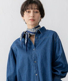【SALE／20%OFF】23区 ヘリンボーン プリント スカーフ ニジュウサンク ファッション雑貨 スカーフ・バンダナ オレンジ【送料無料】