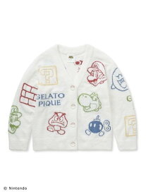 【SALE／20%OFF】gelato pique 【スーパーマリオ】【レディース】ベビモコアソートジャガードカーディガン ジェラートピケ インナー・ルームウェア その他のインナー・ルームウェア ホワイト グレー【送料無料】