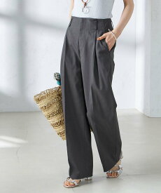 SHIPS WOMEN ＜手洗い可能 / UVカット＞ドライオックス フロント タック ストレート パンツ 24SS ◇ シップス パンツ その他のパンツ グレー ホワイト ベージュ ピンク【送料無料】