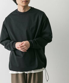 URBAN RESEARCH DOORS 『一部WEB限定カラー』URD Drawstring Long-sleeve T-shirts アーバンリサーチドアーズ トップス カットソー・Tシャツ ホワイト ブラック グレー【送料無料】