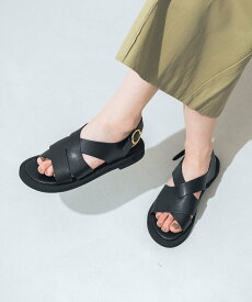 【SALE／25%OFF】EVOL 【クッション入り・柔らかい】クロスデザインフラットサンダル イーボル シューズ・靴 サンダル ホワイト ブラウン【送料無料】