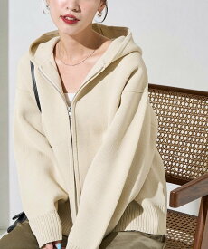 【SALE／50%OFF】FREAK'S STORE 軽量ニット フルジップパーカー【限定展開】 25AW フリークスストア トップス パーカー・フーディー ベージュ ネイビー ブラック ブラウン グレー レッド