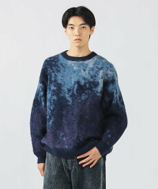 【SALE／40%OFF】BEAMS HEART MEN シャギー マーブル クルー ビームス アウトレット トップス ニット ネイビー ブラック ブラウン【送料無料】