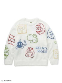 【SALE／20%OFF】gelato pique 【スーパーマリオ】【レディース】ベビモコアソートジャガードプルオーバー ジェラートピケ インナー・ルームウェア その他のインナー・ルームウェア ホワイト グレー【送料無料】