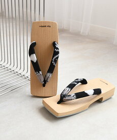 Nico@ntique ニコアンティーク 高級桐下駄 有松絞り鼻緒 メンズ LLサイズ 右近 白木 ウタタネ 着物・浴衣・和装小物 和装小物 ベージュ【送料無料】