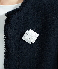 【SALE／50%OFF】UNITED ARROWS green label relaxing スクエアモチーフ ブローチ ユナイテッドアローズ アウトレット アクセサリー・腕時計 ブローチ・コサージュ・バッジ ホワイト