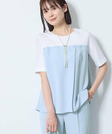 INDIVI 【着る日傘/SETUP可能】ビスチェレイヤード風トップス インディヴィ トップス カットソー・Tシャツ ブルー ベージュ ブラック ネイビー【送料無料】