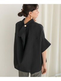 【SALE／20%OFF】Bab 【WEB限定】ウェーブボタン変形ブラウス ブージュルード シャツ/ブラウス 半袖シャツ ブラック ブラウン ホワイト グレー グリーン ネイビー