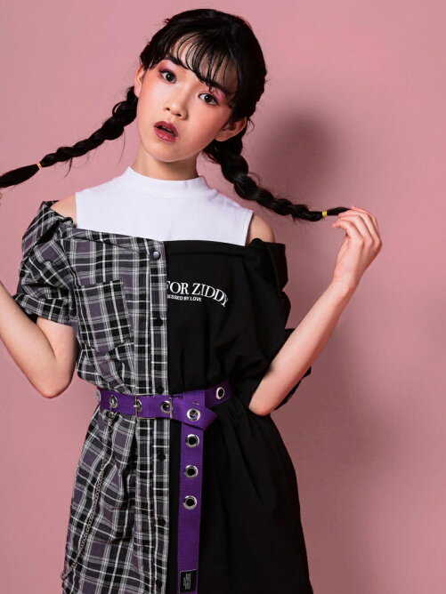 Bebe Online Store ニコプチ掲載 ドッキング風 ハーフ チェック シャツ ワンピース 130cm 160cm Rakuten Fashion 楽天ファッション 旧楽天ブランドアベニュー Bg0767