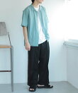 シアーシャンブレーオープンカラーシャツ