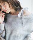 【最強愛されニット】へアリーウールカシミヤ混ワンショルリボンニット