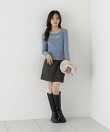 <a/mie>ロゴ刺繍リブニット