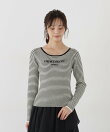 <a/mie>ロゴ刺繍リブニット