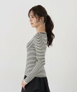 <a/mie>ロゴ刺繍リブニット