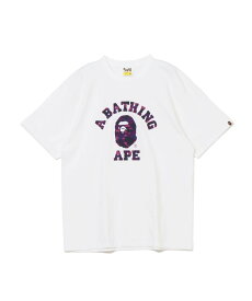A BATHING APE COLOR CAMO COLLEGE TEE ア ベイシング エイプ トップス カットソー・Tシャツ ブラック ホワイト【送料無料】