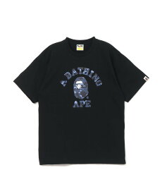 A BATHING APE COLOR CAMO COLLEGE TEE ア ベイシング エイプ トップス カットソー・Tシャツ ブラック ホワイト【送料無料】
