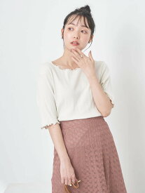 earth music&ecology ランダムリブメロー半袖プルオーバー レディース/カットソー/夏/24SS アースミュージック&エコロジー トップス カットソー・Tシャツ ホワイト ブラック ベージュ ブルー レッド