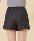 【セットアップ可能】ゴールドラメストライプラップショートパンツ