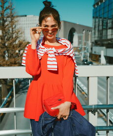 【SALE／50%OFF】ANY SIS S 【洗える】スポンディッシュペプラム ニット エニィスィス トップス ニット ネイビー ブルー グリーン オレンジ ホワイト