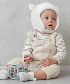 petit main もこもこクマサロペセット ナルミヤオンライン マタニティウェア・ベビー用品 ベビートップス ブラウン ホワイト