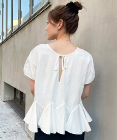 【SALE／30%OFF】le.coeur blanc TORRAZZO DONNA裾フレアートップス ルクールブラン トップス カットソー・Tシャツ ブラック ホワイト【送料無料】