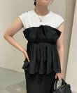ギャザービスチェツキフレンチスリーブ