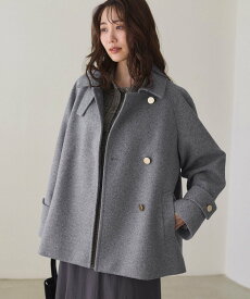 【SALE／30%OFF】ROPE' PICNIC ジャージーメルトンシリーズ 金ボタンミドル丈コート/リンクコーデ ロペピクニック ジャケット・アウター その他のジャケット・アウター ネイビー ベージュ ブラウン【送料無料】