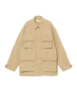 BEAMS PLUS �y�ʒ��zREMI RELIEF / Military Shirt Jacket Cotton �r�[���X ���� �W���P�b�g�E�A�E�^�[ �u���]���E�W�����p�[ �O���[�� �l�C�r�[ �J�[�L�O���[���y���������z