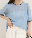 【新色追加】《大人気ブラウスの半袖バージョン》バック釦配色パイピング半袖ブラウス