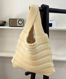 【SALE／30%OFF】miniministore ミニハンドバッグ 英字ロゴ ニットバッグ ミニミニストア バッグ ハンドバッグ グリーン ピンク レッド ホワイト ブラック ブルー ブラウン グレー