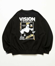 VISION STREET WEAR 限定展開 Ghost Bubble Logo SWT フリークスストア トップス スウェット・トレーナー グレー ブラック【送料無料】
