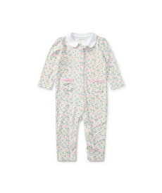 POLO RALPH LAUREN (ベビー)フローラルプリント コットン カバーオール【返品不可商品】 ラルフローレン マタニティウェア・ベビー用品 ロンパース・カバーオール ホワイト【送料無料】