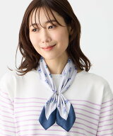 Petit Honfleur ワンタッチプリントスカーフ【接触冷感】 プチオンフルール ファッション雑貨 スカーフ・…