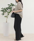 【低身長サイズ34有り】ドライポリイージーセミワイドパンツ