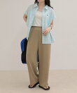 【低身長サイズ34有り】ドライポリイージーセミワイドパンツ