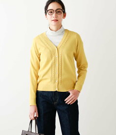 【SALE／52%OFF】NEWYORKER WOMEN ポリコットン 12Gチルデン風ニットカーディガン ニューヨーカー トップス カーディガン イエロー【送料無料】