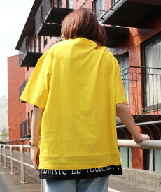 【SALE／64%OFF】Purple&Yellow フェイクレイヤードプリントTシャツ コムサイズム トップス カットソー・Tシャツ ブラック ホワイト イエロー カーキ